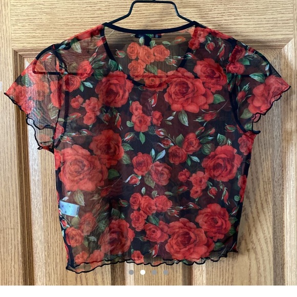 DELIAS ROSE MESH TOP - Picture 3 of 4